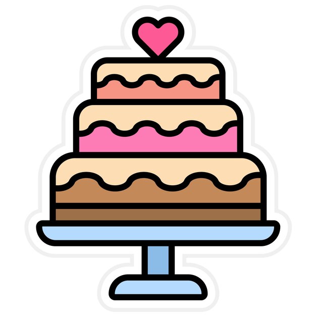 Vetor imagem vetorial de ícone de bolo pode ser usada para coffee shop