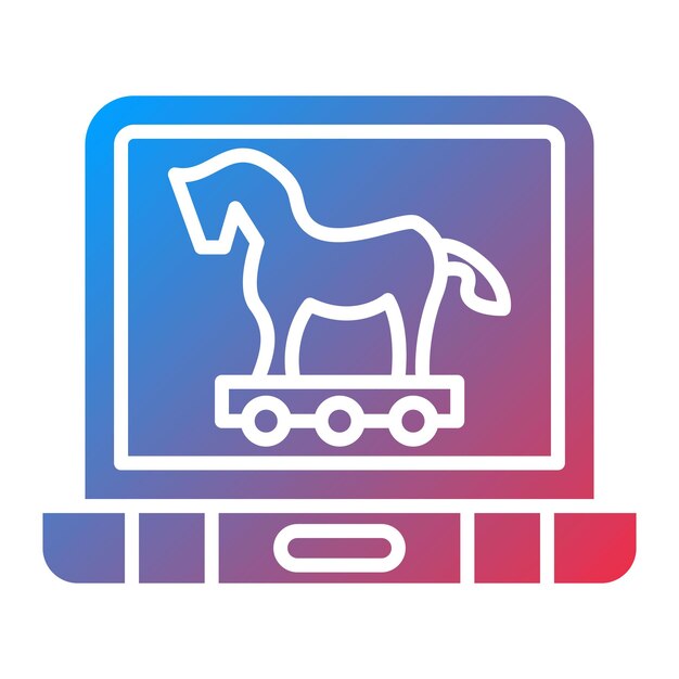 Vetor imagem vetorial de ícone de cavalo de tróia pode ser usada para segurança cibernética