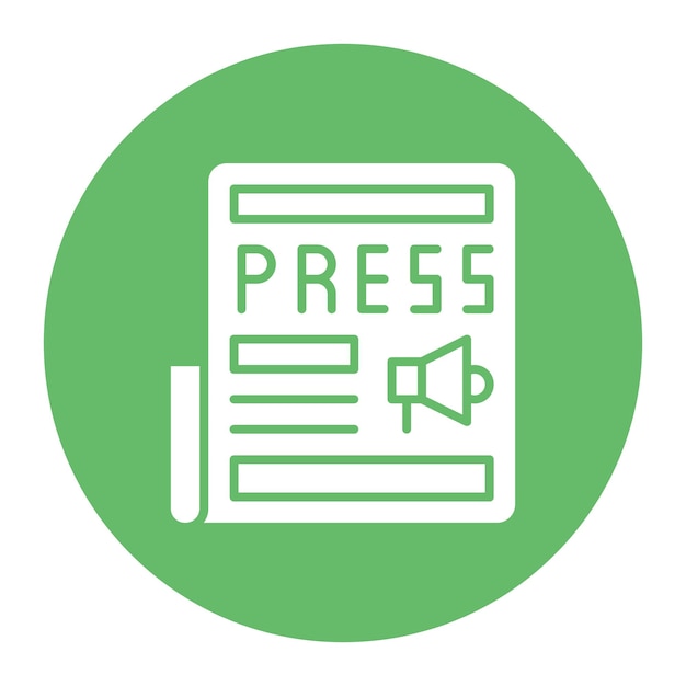 Imagem vetorial de ícone de comunicado de imprensa Pode ser usada para jornalismo