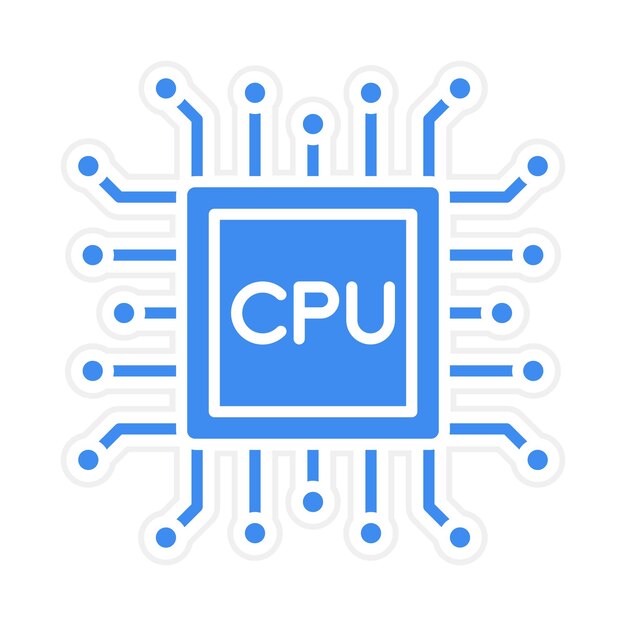 Vetor imagem vetorial de ícone de cpu pode ser usada para ciência da computação