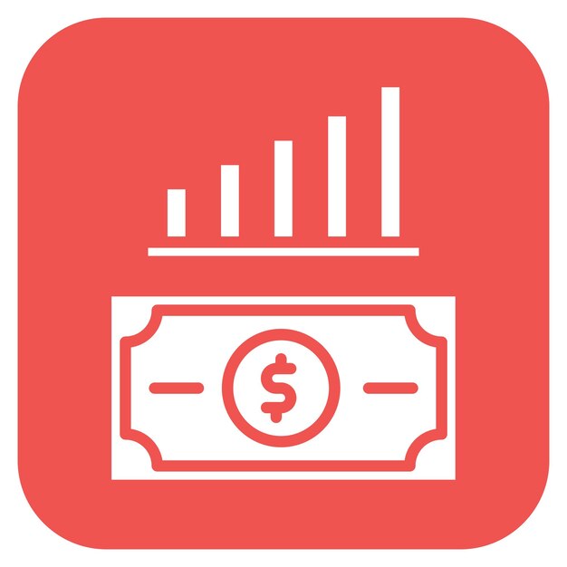 Imagem vetorial de ícone de crescimento de dinheiro pode ser usada para gig economy