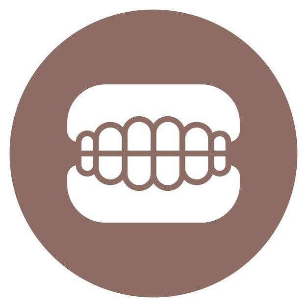 Vetor imagem vetorial de ícone de dentadura dentária pode ser usada para a casa de enfermagem