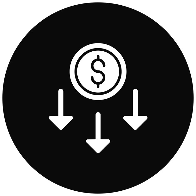 Vetor imagem vetorial de ícone de depreciação pode ser usada para finanças