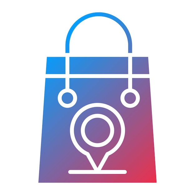 Imagem vetorial de ícone de destino de compras Pode ser usada para mapa e navegação