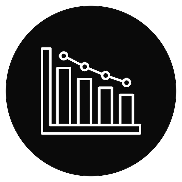 Vetor imagem vetorial de ícone de diagrama de declínio pode ser usada para negócios