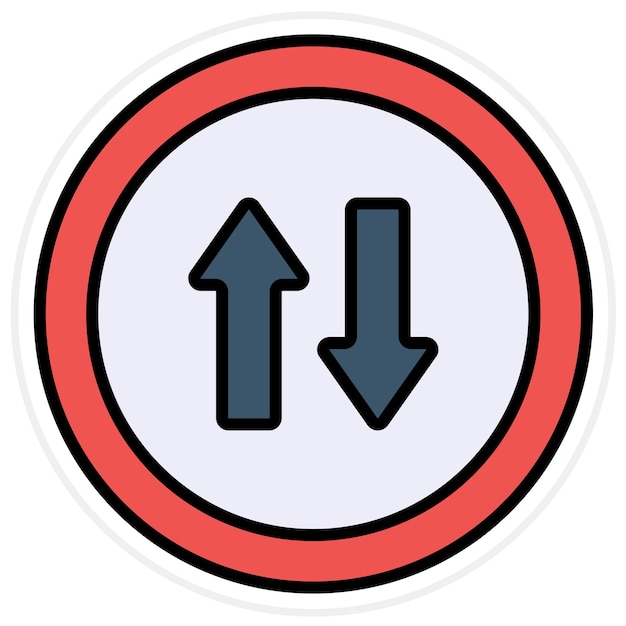 Vetor imagem vetorial de ícone de duas vias pode ser usada para sinais de trânsito