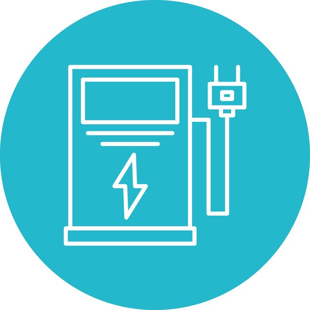 Imagem vetorial de ícone de estação de carros elétricos pode ser usada para energia sustentável