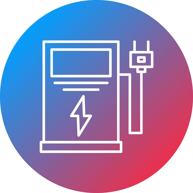 Imagem vetorial de ícone de estação de carros elétricos pode ser usada para energia sustentável