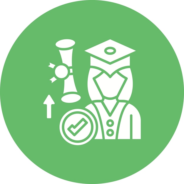 Vetor imagem vetorial de ícone de estudante de pós-graduação pode ser usada para a universidade