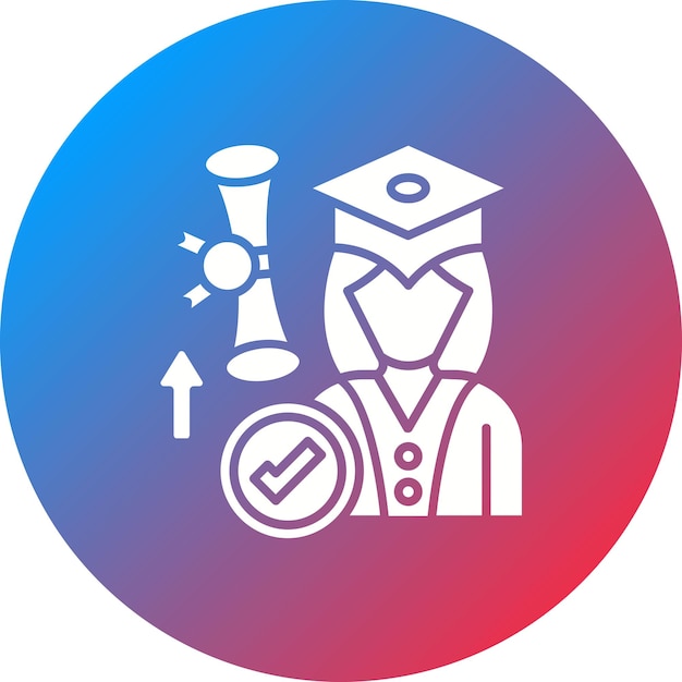 Vetor imagem vetorial de ícone de estudante de pós-graduação pode ser usada para a universidade
