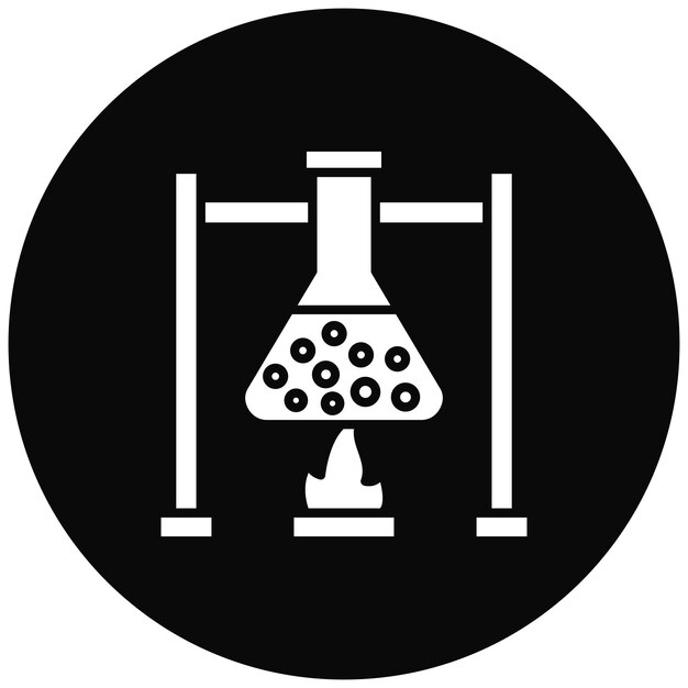 Imagem vetorial de ícone de frasco em chamas Pode ser usada para Pesquisa e Ciência