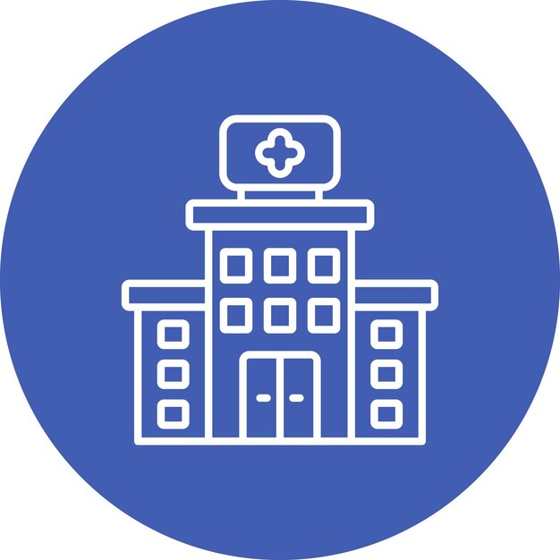 Imagem vetorial de ícone de hospital Pode ser usada para exame de saúde
