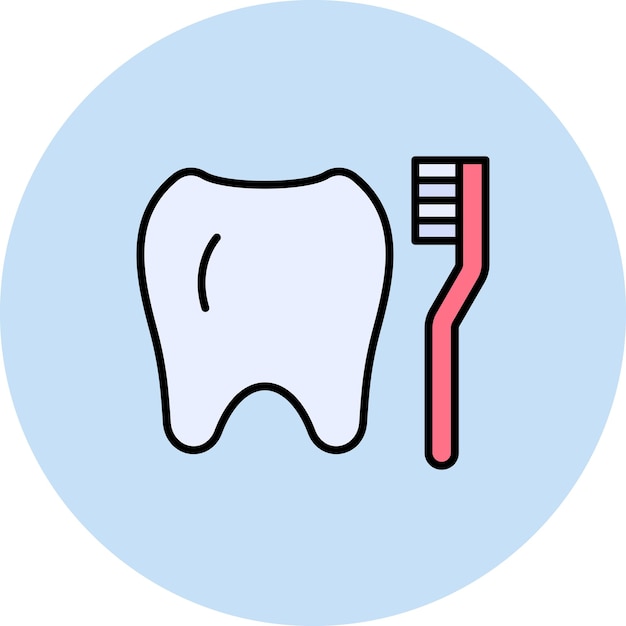 Imagem vetorial de ícone de limpeza de dente com escova Pode ser usada para cuidados dentários