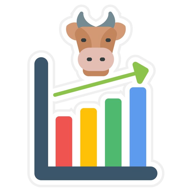 Vetor imagem vetorial de ícone de mercado touro pode ser usada para investir