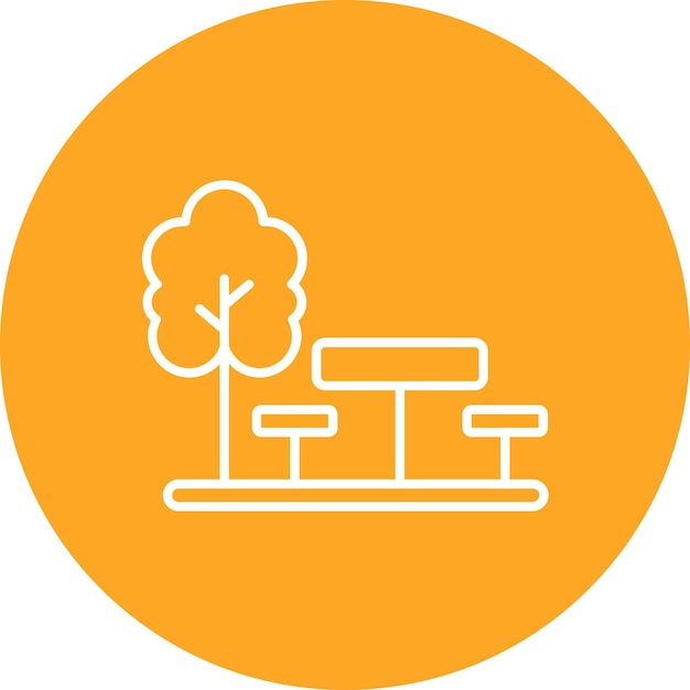 Imagem vetorial de ícone de mesa de piquenique Pode ser usada para jardinagem