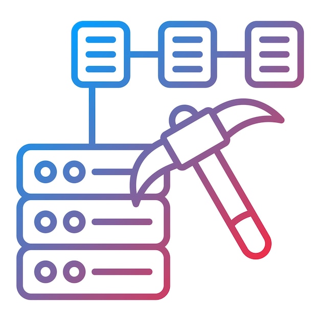 Vetor imagem vetorial de ícone de mineração de dados pode ser usada para análise de dados