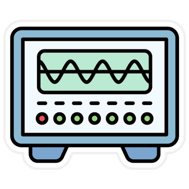 Vetor imagem vetorial de ícone de osciloscópio pode ser usada para física