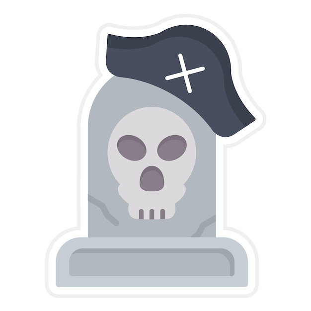 Vetor imagem vetorial de ícone de pirate grave pode ser usada para pirate