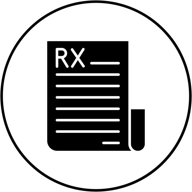 Imagem vetorial de ícone de receita Pode ser usada para Medicina I