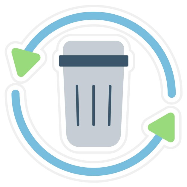 Imagem vetorial de ícone de reciclagem de lixo pode ser usada para ecologia