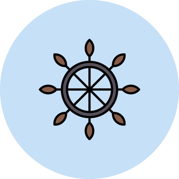 Vetor imagem vetorial de ícone de roda de navio pode ser usada para pirata