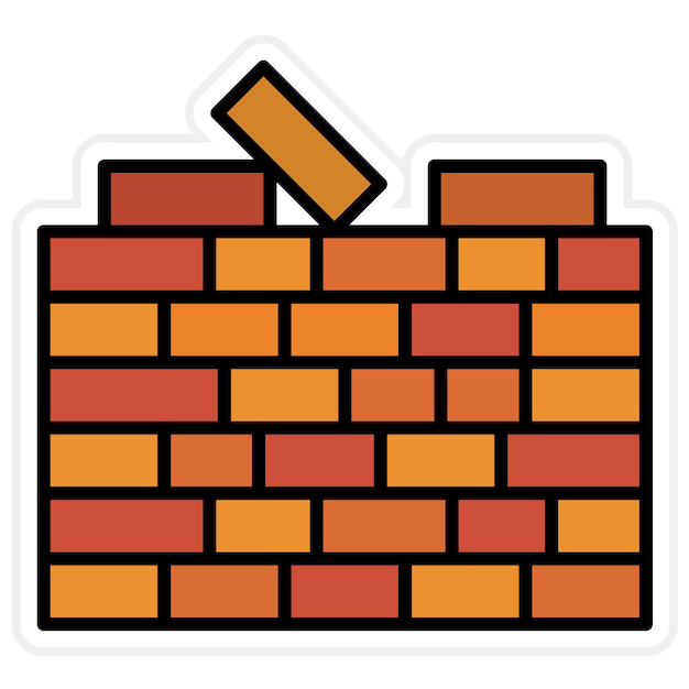 Vetor imagem vetorial de ícone de tijolos pode ser usada para ferramentas de construção