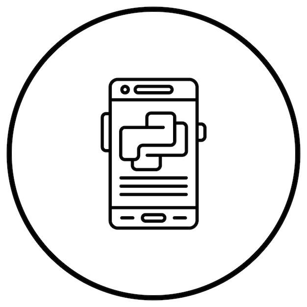 Imagem vetorial de ícone python pode ser usada para desenvolvimento de aplicativos móveis