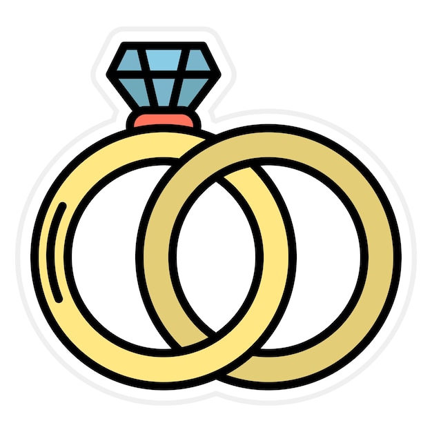 Imagem vetorial de ícones de anéis de casamento Pode ser usada para casamento