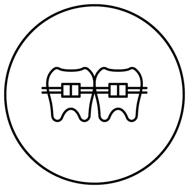 Vetor imagem vetorial de ícones de aparelhos dentários pode ser usada para cuidados dentários