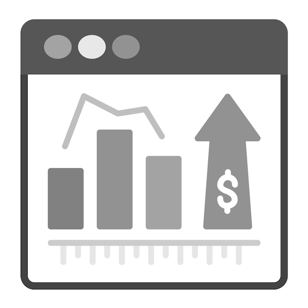 Vetor imagem vetorial de ícones de estatísticas on-line pode ser usada para economia empresarial