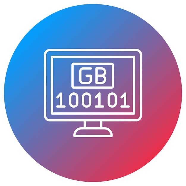 Imagem vetorial de ícones de gigabytes pode ser usada para ciência da computação