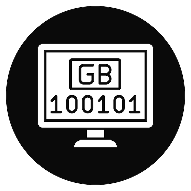 Vetor imagem vetorial de ícones de gigabytes pode ser usada para ciência da computação