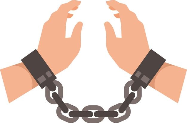 Imagem vetorial de mãos algemadas isoladas em fundo transparente