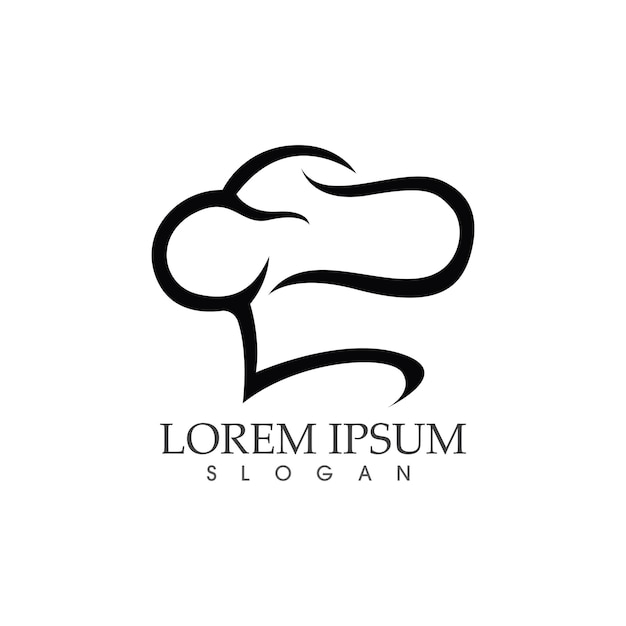 Imagem vetorial de modelo de logotipo de comida de chef de chapéu