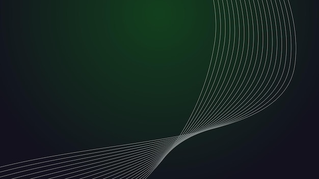 Imagem vetorial de papel de parede de fundo abstrato verde escuro com linha curva para fundo ou presenta