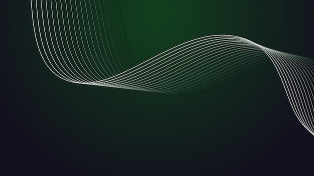 Imagem vetorial de papel de parede de fundo abstrato verde escuro com linha curva para fundo ou presenta