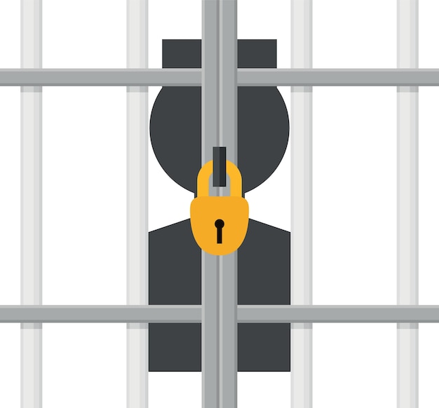Imagem vetorial de um homem em uma prisão isolada em fundo transparente