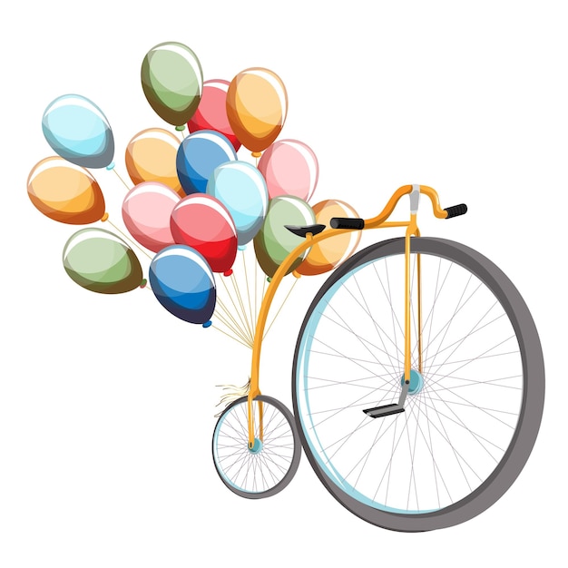 Imagem vetorial de um monte de balões de bicicleta vintage