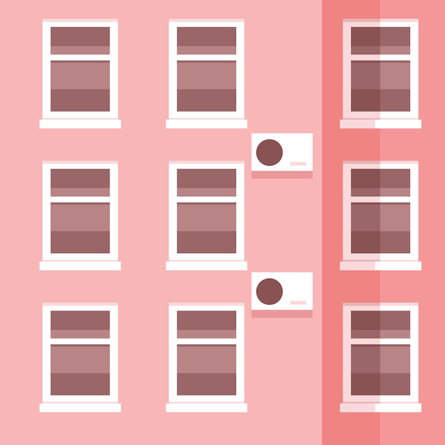 Imagem vetorial de um prédio de apartamentos isolado em fundo transparente