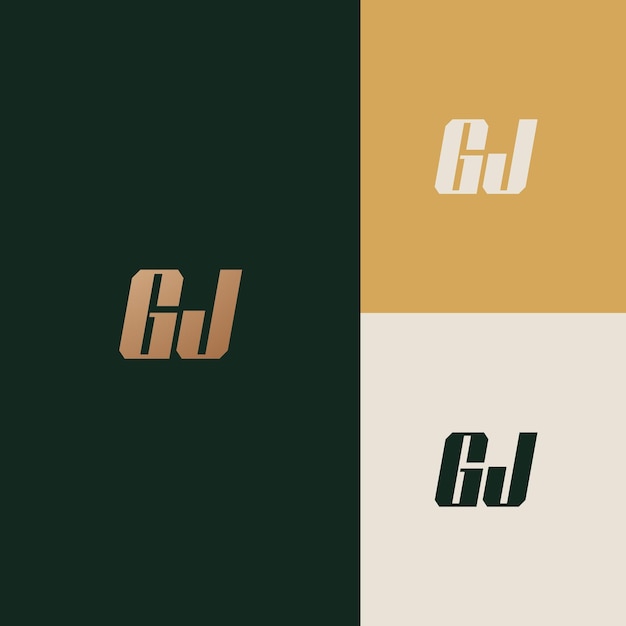 Vetor imagem vetorial do design do logotipo da gj