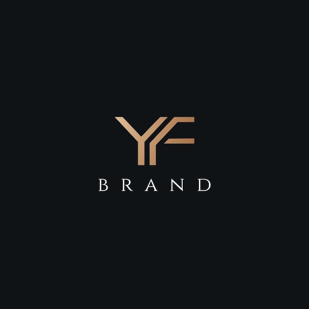 Vetor imagem vetorial do design do logotipo da yf