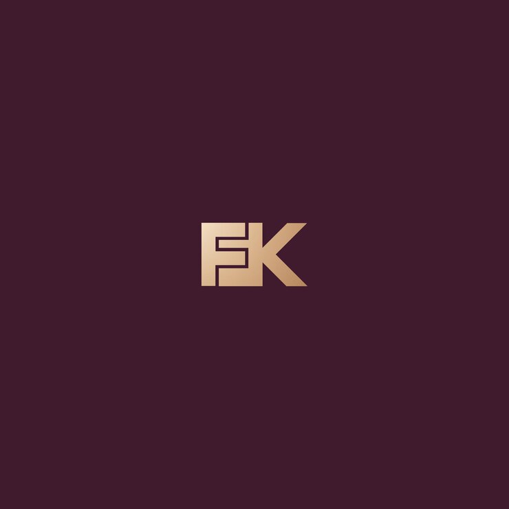 Vetor imagem vetorial do design do logotipo fk