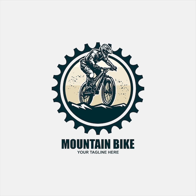 Vetor imagem vetorial do emblema do logotipo da bicicleta de montanha