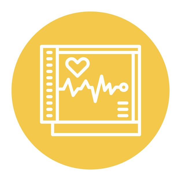 Vetor imagem vetorial do ícone do monitor holter pode ser usada para cardiologia