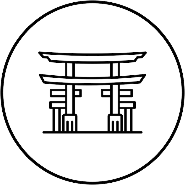 Imagem vetorial do ícone do torii gate pode ser usada para landmarks