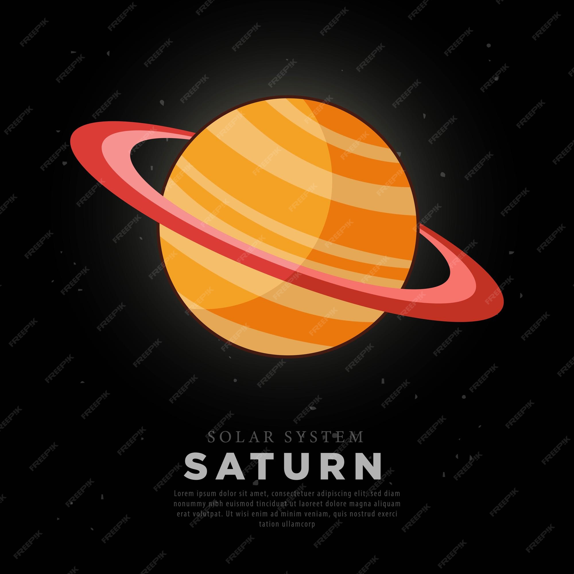 Planeta Saturno De Desenho Vetorial Colorido Em Um Espaço Profundo