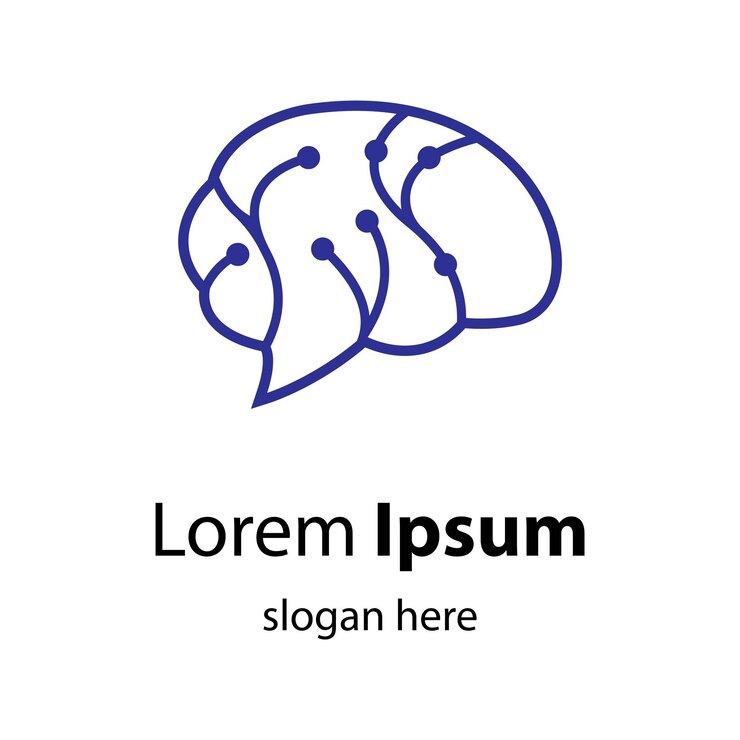 Vetor imagens de logotipo de tecnologia cerebral