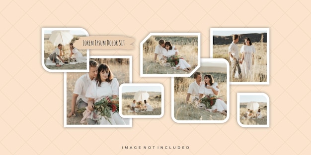 Imagens ou quadros de fotos layout de colagem quadros de foto abstratos e modelo de parede de fotos digital