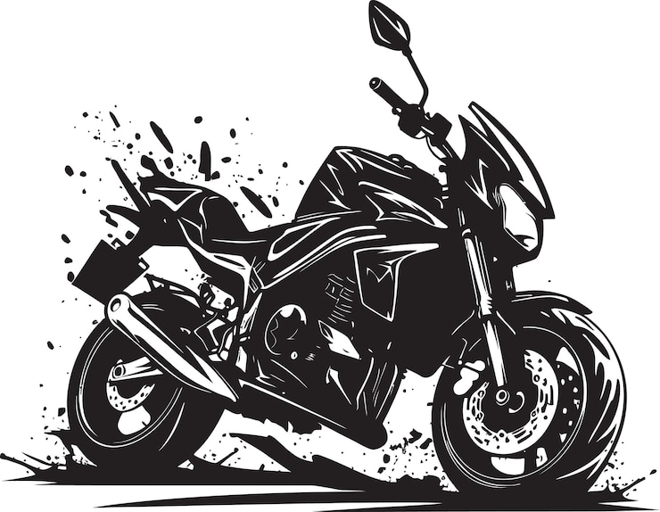 Vetor imaginando a situação da motocicleta danificada devido a um acidente