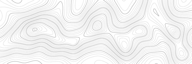 Imitação de linhas pretas de um mapa geográfico no banner de design vetorial de fundo branco